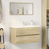 vidaXL Bathroom Cabinet with Mirror Sonoma Oak 80x38.5x45 cm