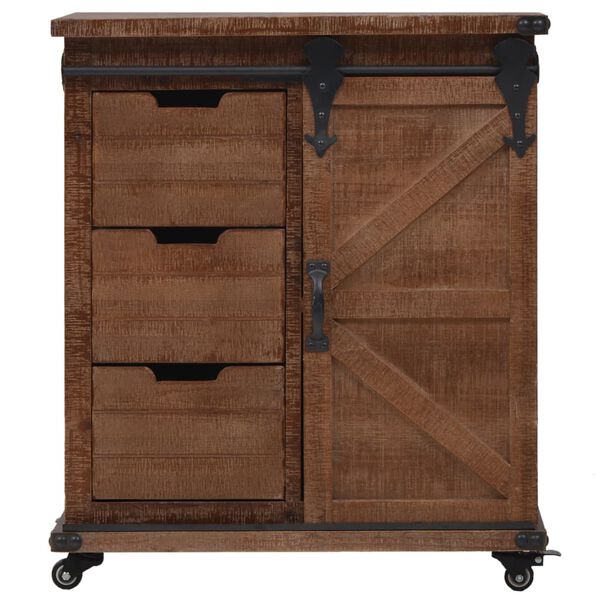 vidaXL Storage Cabinet Solid Fir Wood 64x33.5x75 cm Brown