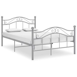 vidaXL Bed Frame without Mattress Grey Metal 120x200 cm