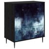 vidaXL Chest of Drawers RAALTE Blue marble print 66 x 36.5 x 76 cm