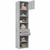 vidaXL Slim Storage Cabinet Grey Sonoma 50x42.5x225 cm Engineered Wood