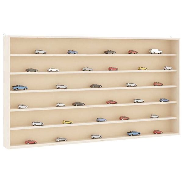 vidaXL Wooden Collector's Display Case with 6 Shelves 100x9x55 cm