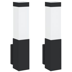 vidaXL Outdoor Wall Lights 2 pcs Black 10.5 x 6 x 35 cm