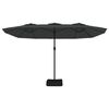 vidaXL Double-Head Garden Parasol with LEDs Anthracite 449x265 cm