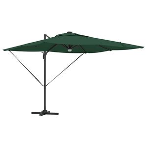 vidaXL Roma Parasol Green 286 x 284 x 270 cm Aluminium and Polyester