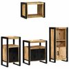 vidaXL Bathroom Furniture Set with Shelf 4 pcs Brown Solid Mango Wood