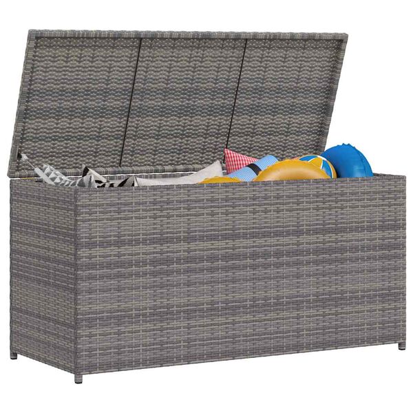 vidaXL Garden Storage Box Grey 120x50x60 cm Poly Rattan