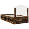 vidaXL Bed Frame with Headboard Smoked Oak 75 x 190 cm Solid Pine Wood