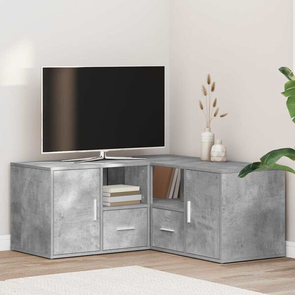 vidaXL Corner Cabinet Concrete Grey 160x40x45 cm Engineered Wood