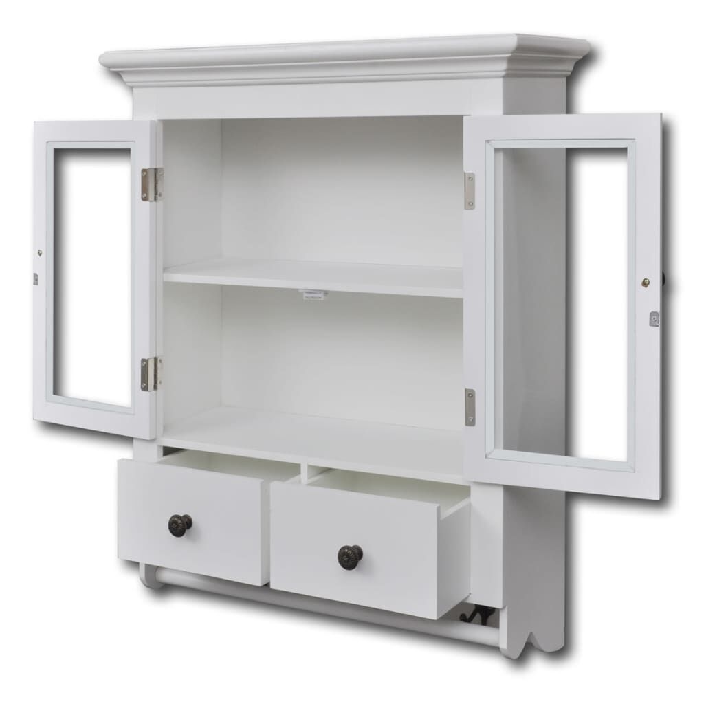 White wall cabinet with glass doors shop