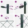 vidaXL Fence Post Green 10 x 1 m (60 x 60 mm mesh) Steel and PVC