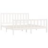 vidaXL Bed Frame without Mattress White 200x200 cm Solid Wood