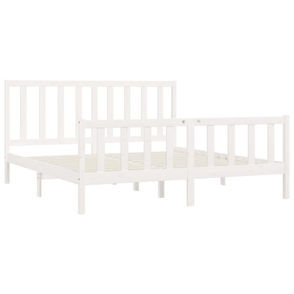 vidaXL Bed Frame without Mattress White 200x200 cm Solid Wood