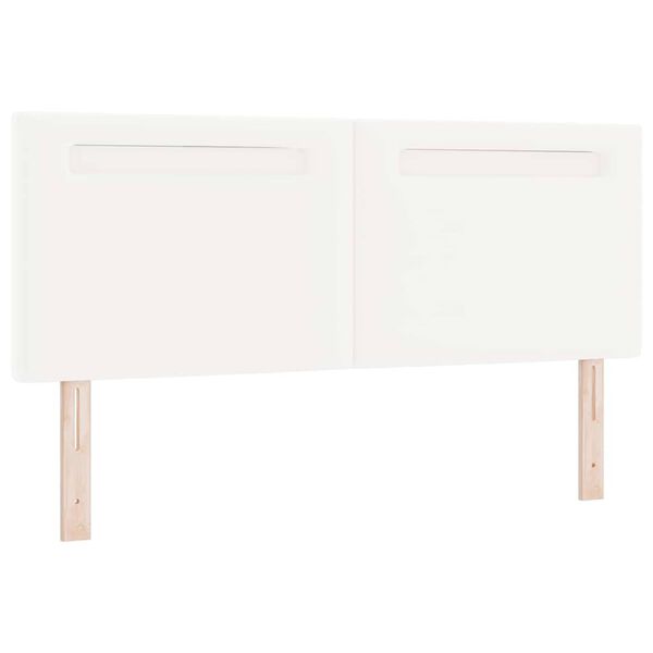 vidaXL LED Headboard White 160 cm Faux Leather