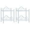 vidaXL Bedside Tables 2pcs Steel and Tempered Glass 45x30.5x60cm White