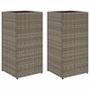 vidaXL Garden Planters 2 pcs Grey 30x30x60 cm Poly Rattan