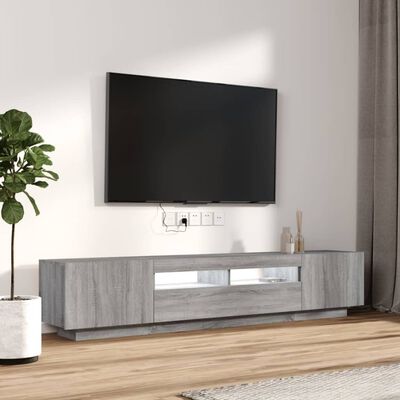 vidaXL 2 Piece TV Cabinet Set with LED Lights Grey Sonoma Engineered Wood