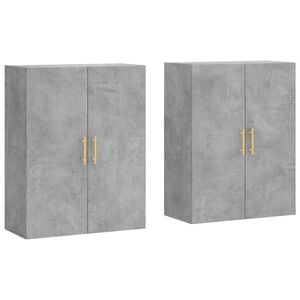 vidaXL Wall Mounted Cabinets 2 pcs Concrete Grey 69.5x34x90 cm