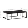 vidaXL Coffee Table Carved Top Black 110x60x34 cm Solid Mango Wood