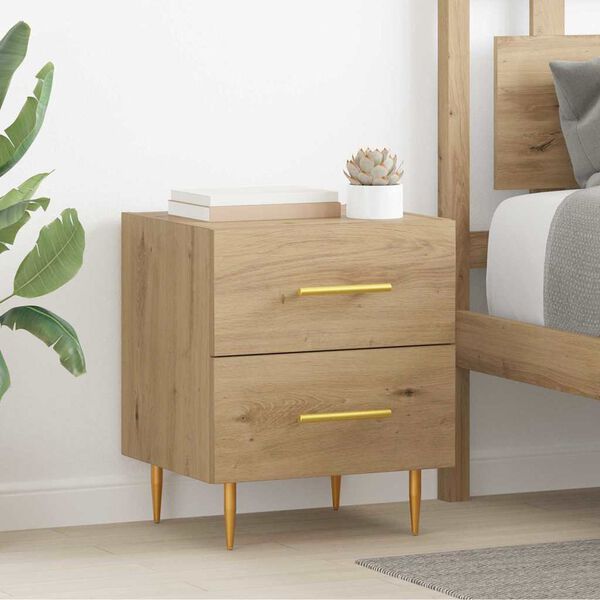 vidaXL Bedside Cabinet with Drawer 2 pcs Artisan Oak 40 x 35 x 47.5 cm