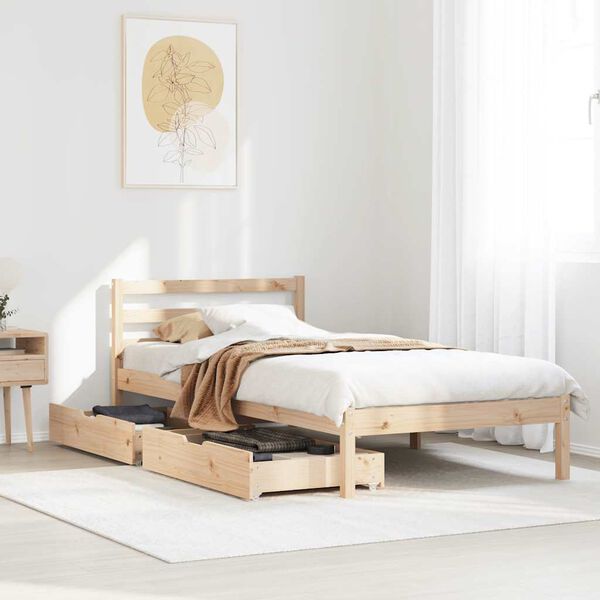 vidaXL Bed Frame without Mattress 90x190 cm Single Solid Wood Pine