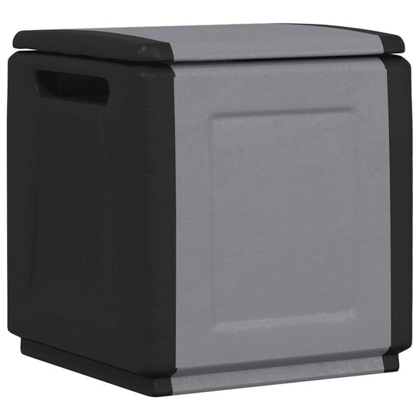 vidaXL Garden Storage Box 54x53x57 cm 130 L Dark Grey and Black