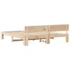vidaXL Bed Frame with Headboard Natural 200 x 200 cm Solid Pine Wood