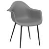 vidaXL Dining Chairs 2 pcs Grey PP