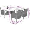 vidaXL 5 Piece Garden Dining Set with Cushions Black Poly Rattan