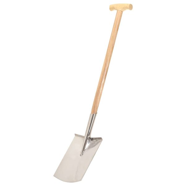 vidaXL Garden Digging Spade T Grip Stainless Steel and Ashwood