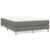 vidaXL Box Spring Bed Frame Dark Grey 140x200 cm Fabric