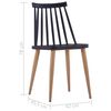 vidaXL Dining Chairs 2 pcs Black Plastic