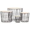 vidaXL Coffee Table 4 pcs Black