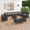 vidaXL 13 Piece Garden Lounge Set Solid Wood Pine Black