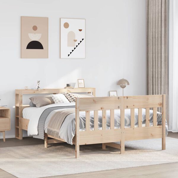 vidaXL Bed Frame without Mattress 120x190 cm Small Double Solid Wood Pine