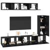 vidaXL TV Cabinet Set Wall-mounted 6 pcs Black Oak Engineered Wood