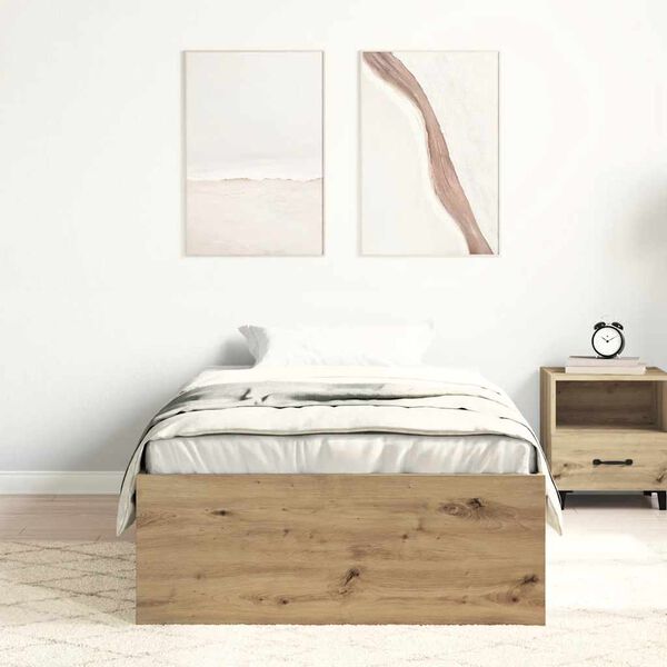 vidaXL Bed Frame without Mattress Artisan Oak 100x200cm Engineered Wood