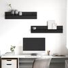 vidaXL Wall Shelf 2 pcs Black Oak 80 x 11.5 x 18 cm Engineered Wood