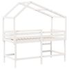 vidaXL Loft Bed with Ladder and Roof without Mattress White 90x190 cm Single