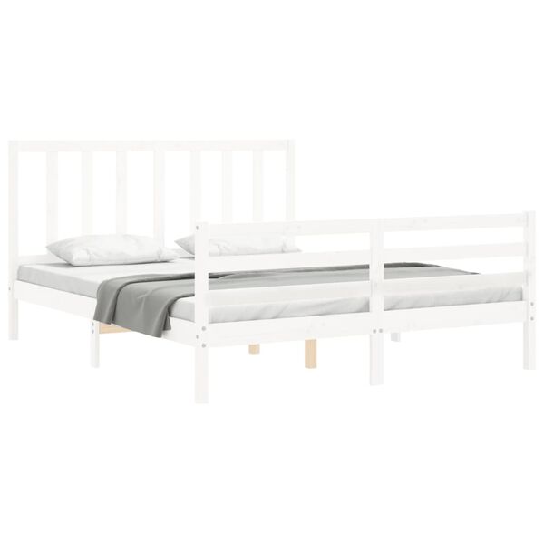 vidaXL Bed Frame without Mattress White 160x200 cm Solid Wood Pine