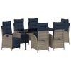 vidaXL Garden Dining Set 7 pcs Grey and Black Rattan