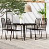 vidaXL 5 Piece Garden Dining Set Black