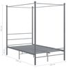 vidaXL Canopy Bed Frame without Mattress Grey Metal 120x200 cm