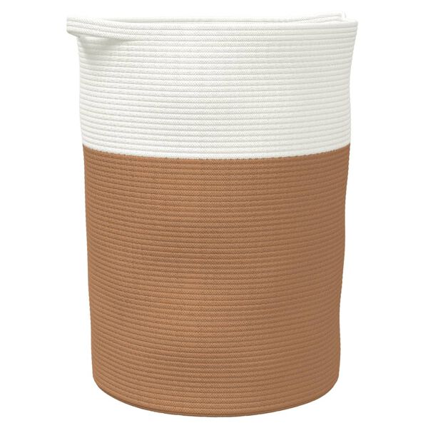 vidaXL Storage Basket Brown and White &Oslash;49x65 cm Cotton