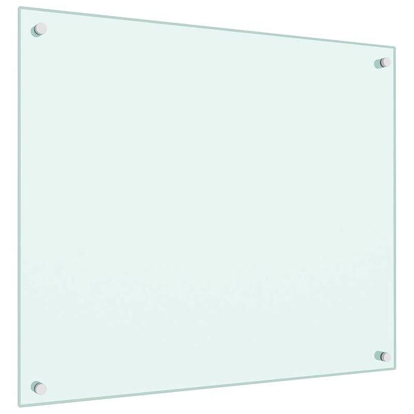 vidaXL Kitchen Backsplash White 70 x 60 cm Tempered Glass