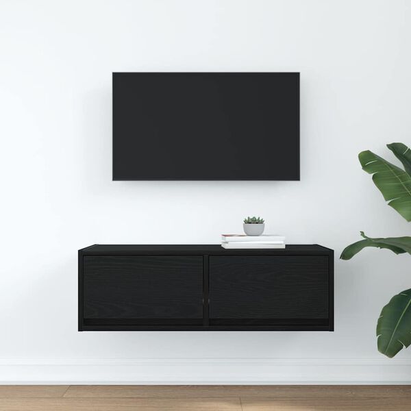 vidaXL TV Cabinet Black Oak 80x31x25.5 cm Engineered Wood