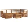 vidaXL Sectional Sofa Set 7 pcs Natural Solid Acacia Wood
