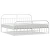 vidaXL Metal Bed Frame without Mattress with Footboard White 200x200cm