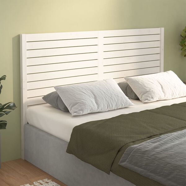 vidaXL Bed Headboard White 156x4x100 cm Solid Wood Pine