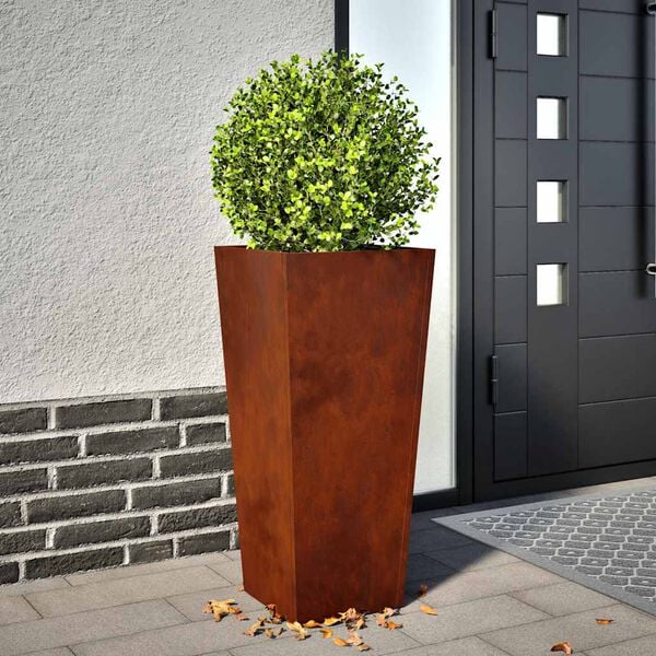 vidaXL Garden Planter 35x35x75 cm Weathering Steel